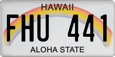 HI license plate FHU441