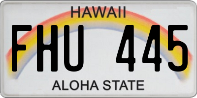 HI license plate FHU445