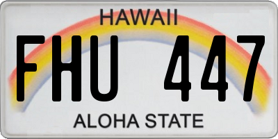 HI license plate FHU447
