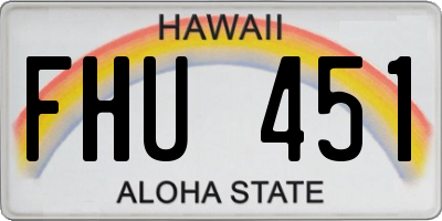 HI license plate FHU451