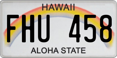 HI license plate FHU458
