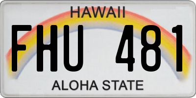 HI license plate FHU481