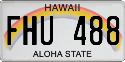 HI license plate FHU488