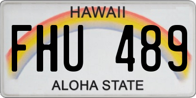 HI license plate FHU489