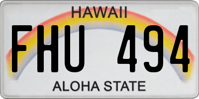 HI license plate FHU494