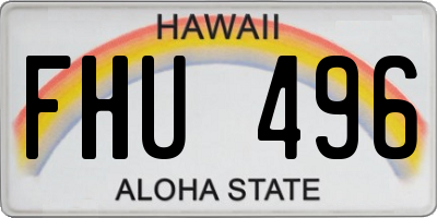 HI license plate FHU496