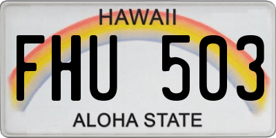 HI license plate FHU503