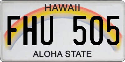 HI license plate FHU505