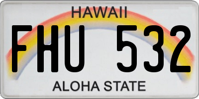 HI license plate FHU532