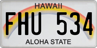 HI license plate FHU534