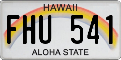HI license plate FHU541