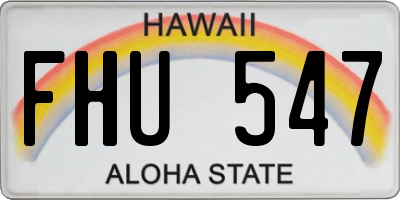 HI license plate FHU547