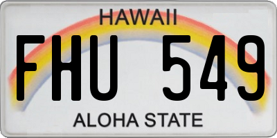 HI license plate FHU549