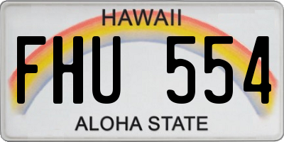 HI license plate FHU554