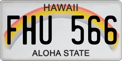 HI license plate FHU566
