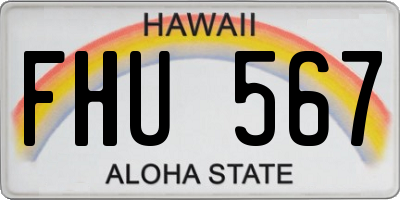 HI license plate FHU567