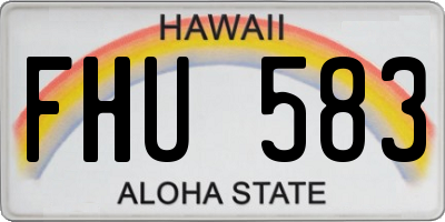 HI license plate FHU583