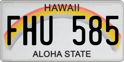 HI license plate FHU585