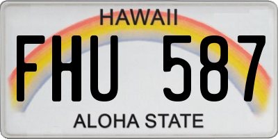 HI license plate FHU587