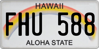HI license plate FHU588