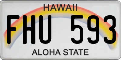 HI license plate FHU593