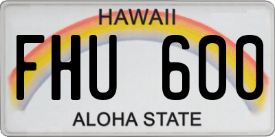 HI license plate FHU600