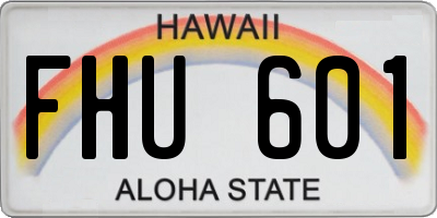HI license plate FHU601