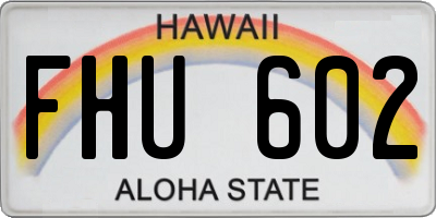 HI license plate FHU602