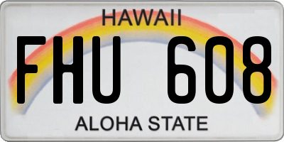 HI license plate FHU608