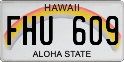 HI license plate FHU609