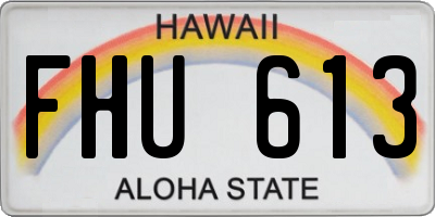 HI license plate FHU613