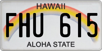 HI license plate FHU615