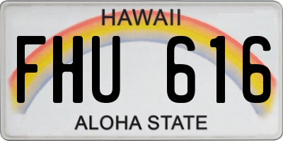 HI license plate FHU616