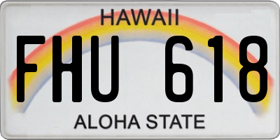 HI license plate FHU618