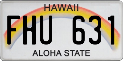 HI license plate FHU631