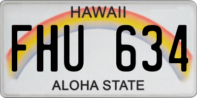 HI license plate FHU634