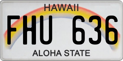 HI license plate FHU636