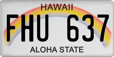 HI license plate FHU637
