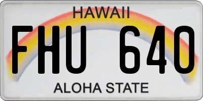 HI license plate FHU640