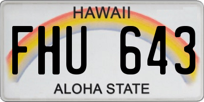 HI license plate FHU643