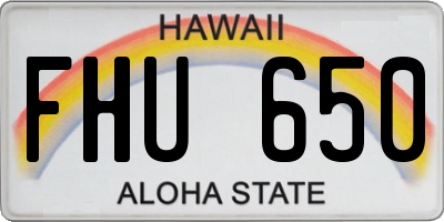 HI license plate FHU650