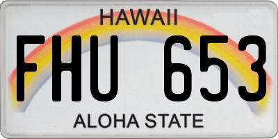 HI license plate FHU653