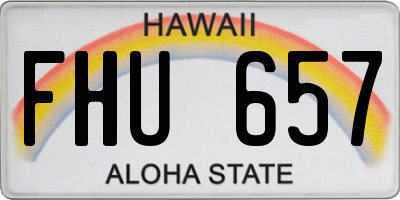 HI license plate FHU657