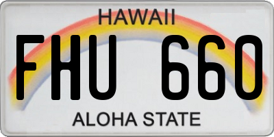 HI license plate FHU660