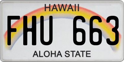 HI license plate FHU663