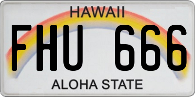 HI license plate FHU666