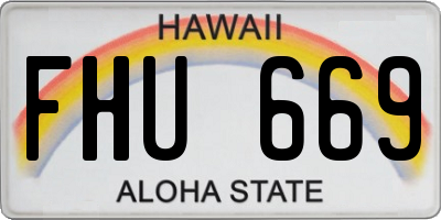 HI license plate FHU669