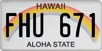 HI license plate FHU671