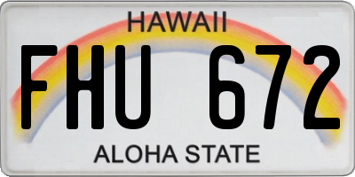 HI license plate FHU672