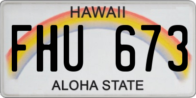HI license plate FHU673